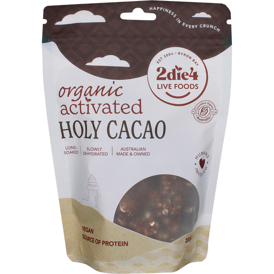 2die4 Live Foods Organic Activated Holy Cacao Granola Clusters