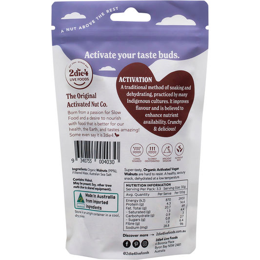 2die4 Live Foods Organic Activated Walnuts Vegan 100g