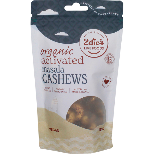 2die4 Live Foods Organic Activated Masala Cashews 120g