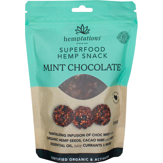 2DIE4 LIVE FOODS Hemptations Superfood Hemp Snack Mint Chocolate 1 x 200g