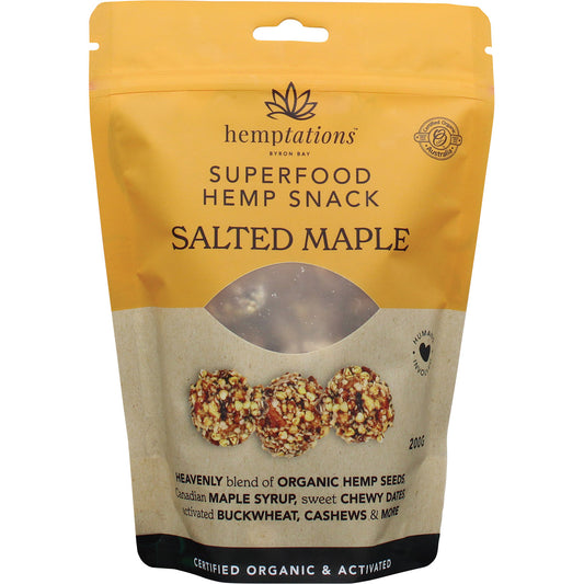 2DIE4 LIVE FOODS Hemptations Superfood Hemp Snack Salted Maple 1 x 200g