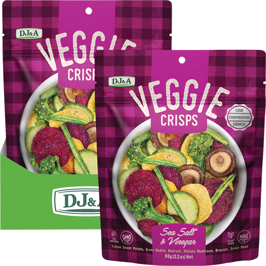 DJ&A Veggie Crisps Sea Salt & Vinegar - Box of 9