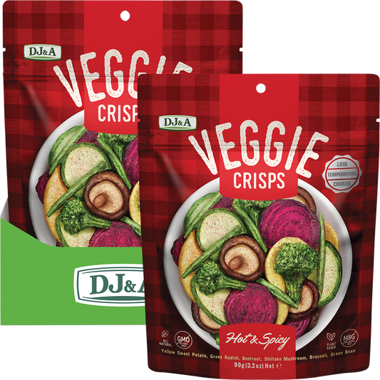 DJ&A Veggie Crisps Hot & Spicy - Box of 9