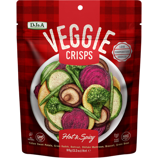 DJ&A Veggie Crisps Hot & Spicy - Box of 9