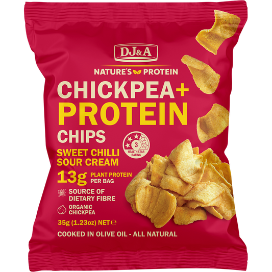 DJ&A Chickpea + Protein Chips Sweet Chilli & Sour Cream - Box of 9