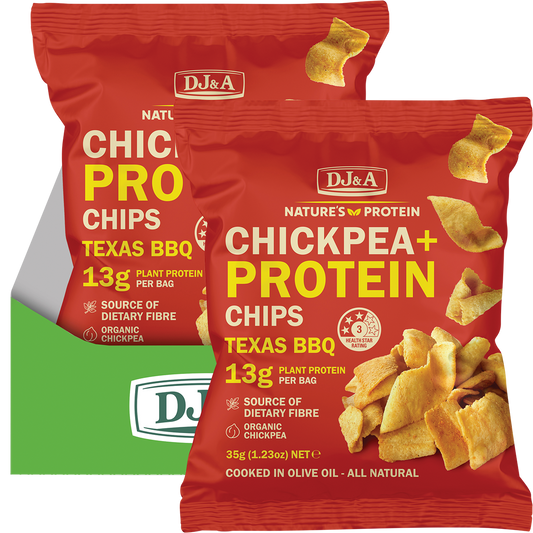 DJ&A Chickpea + Protein Chips Texas BBQ - Box of 9
