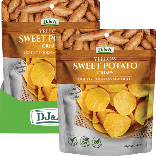 DJ&A Yellow Sweet Potato Crisps - Box of 10