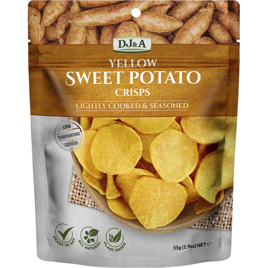 DJ&A Yellow Sweet Potato Crisps - Box of 10