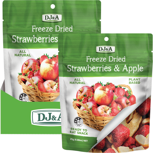 DJ&A Freeze Dried Strawberries & Apple - Box of 10