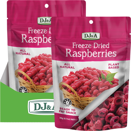 DJ&A Freeze Dried Raspberries - Box of 10