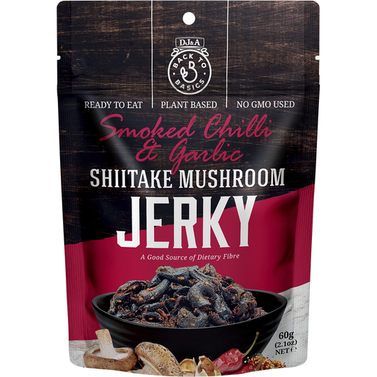 DJ&A Shiitake Mushroom Jerky Smoked Chilli & Garlic - Box of 12