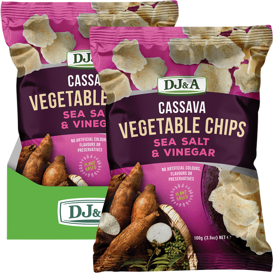 DJ&A Cassava Vegetable Chips Sea Salt & Vinegar - Box of 5