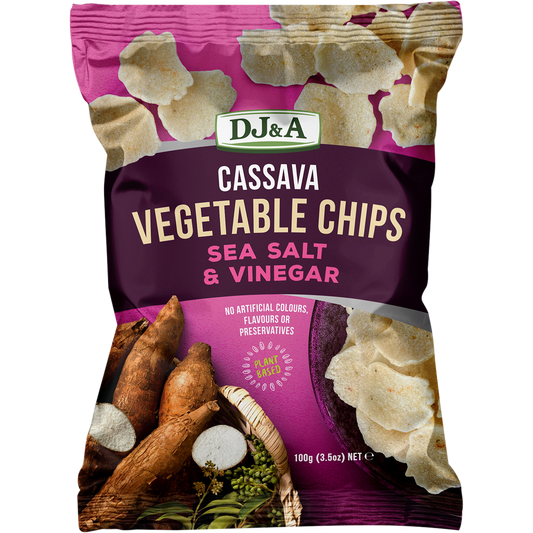 DJ&A Cassava Vegetable Chips Sea Salt & Vinegar - Box of 5