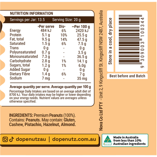 Dope Nutz Peanut Butter Natural