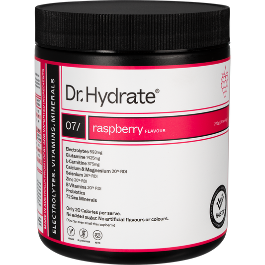 Dr Hydrate All-In-One Hydration Drink Hasta Cert Raspberry