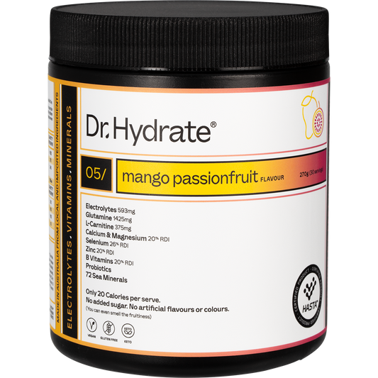 Dr Hydrate All-In-One Hydration Drink Hasta Cert Mango Passionfruit