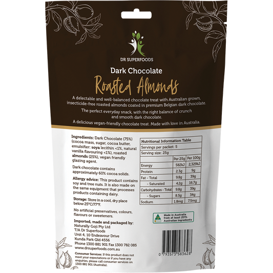 Dr Superfoods Roasted Almonds Dark Chocolate