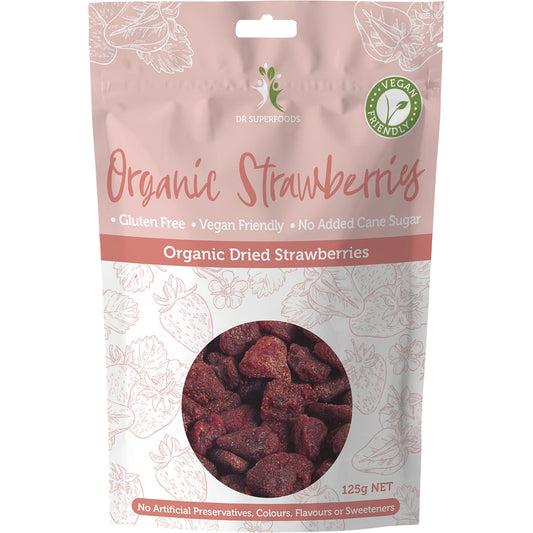 DR SUPERFOODS Dried Strawberries Organic 1 x 125g