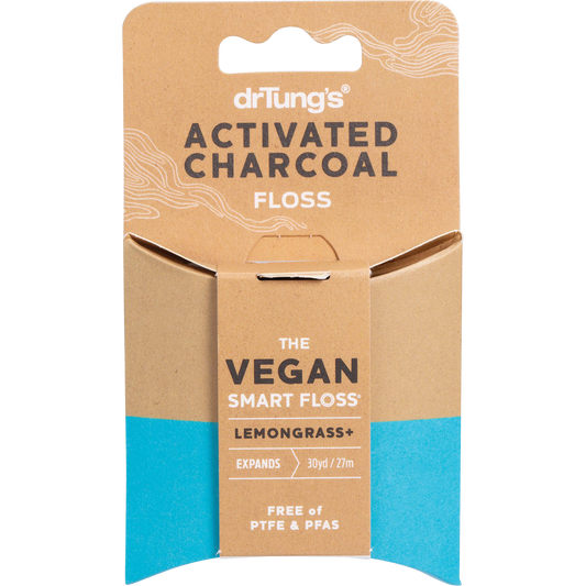 Dr Tung's Smart Vegan Dental Floss Activated Charcoal Lemongrass