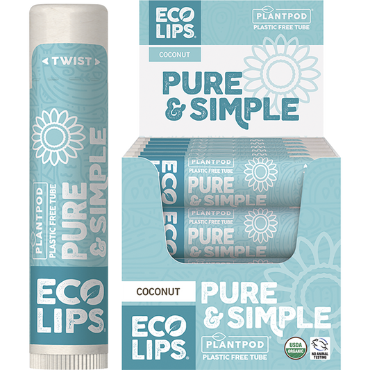 Eco Lips Lip Balm Display Pure & Simple Coconut