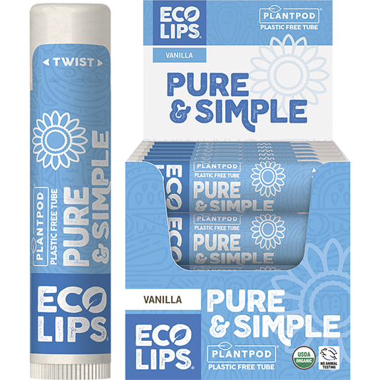 Eco Lips Lip Balm Display Pure & Simple Vanilla