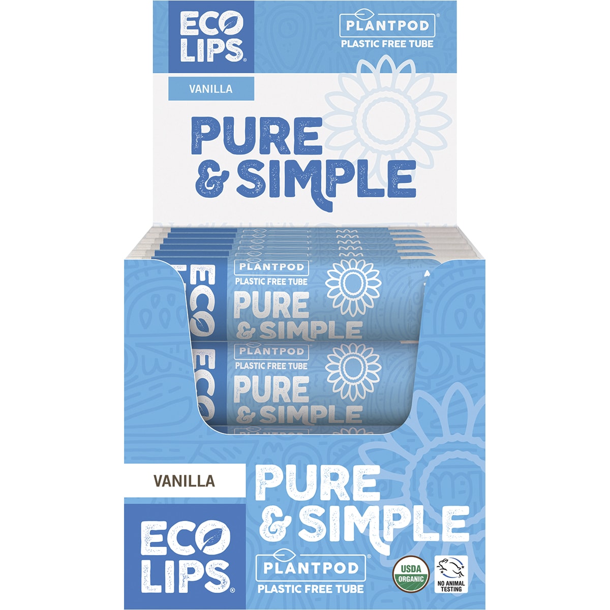 ECO LIPS Lip Balm Display Pure & Simple Vanilla 24 x 4.25g