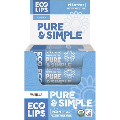 ECO LIPS Lip Balm Display Pure & Simple Vanilla 24 x 4.25g