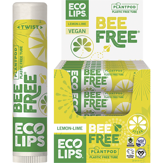 Eco Lips Lip Balm Display Bee Free Lemon-Lime