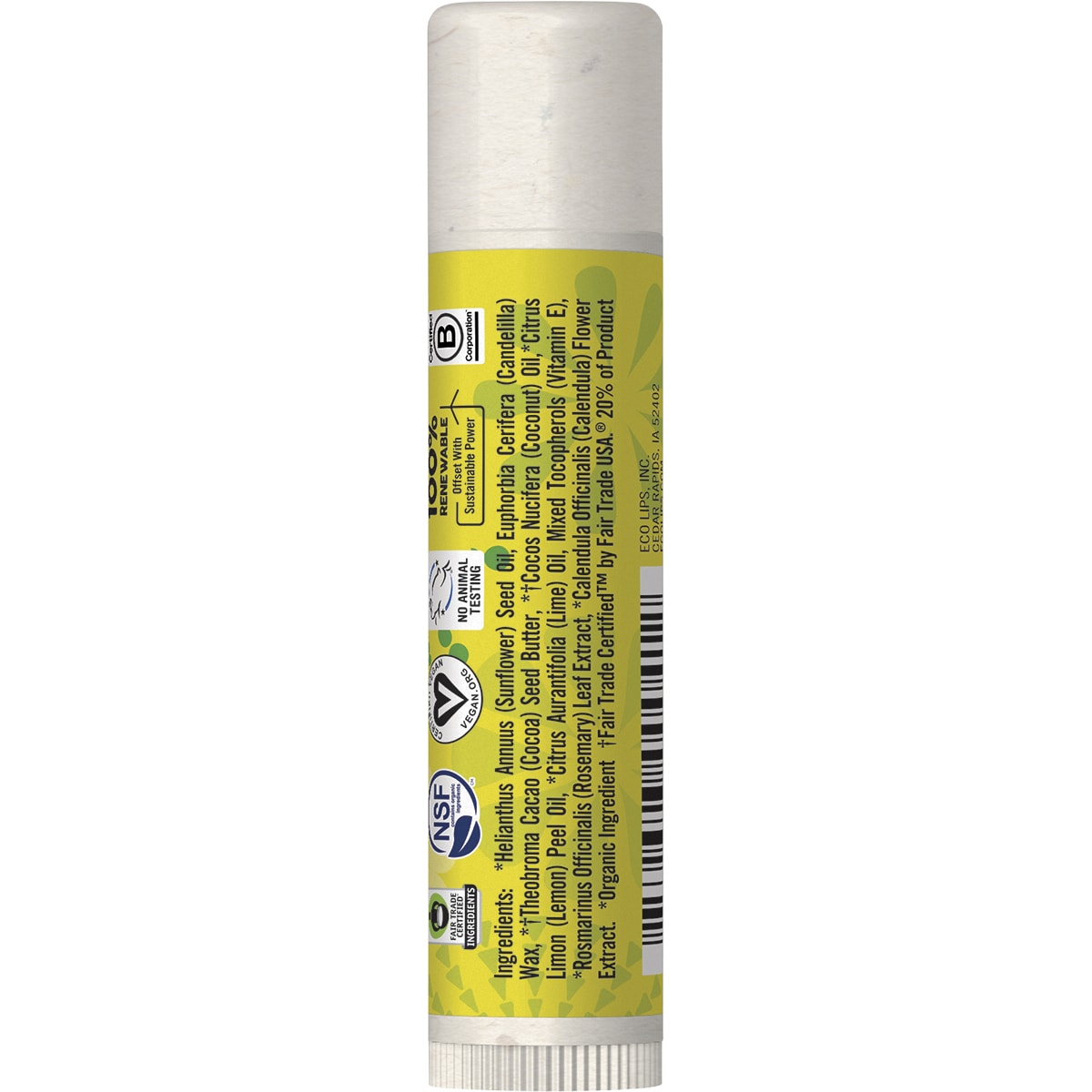 ECO LIPS Lip Balm Display Bee Free Lemon-Lime 24 x 4.25g