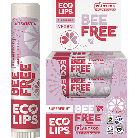 Eco Lips Lip Balm Display Bee Free Superfruit