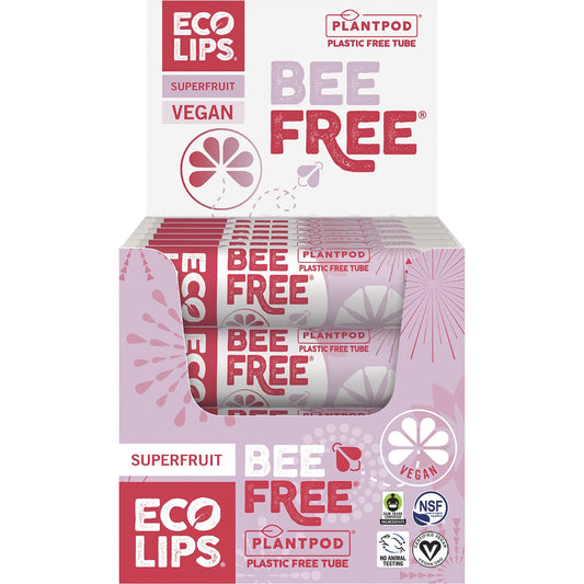 ECO LIPS Lip Balm Display Bee Free Superfruit 24 x 4.25g