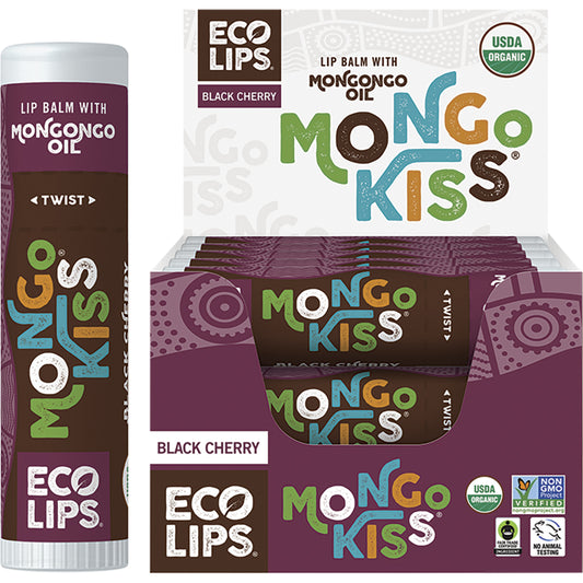 ECO LIPS Lip Balm Display Mongo Kiss Black Cherry 15 x 7g