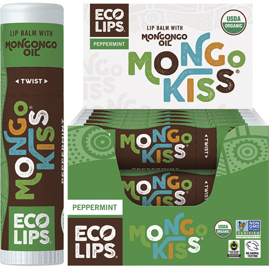 ECO LIPS Lip Balm Display Mongo Kiss Peppermint 15 x 7g