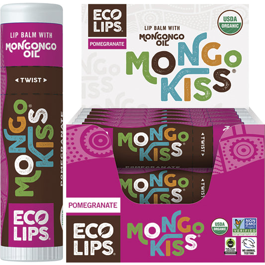 ECO LIPS Lip Balm Display Mongo Kiss Pomegranate 15 x 7g