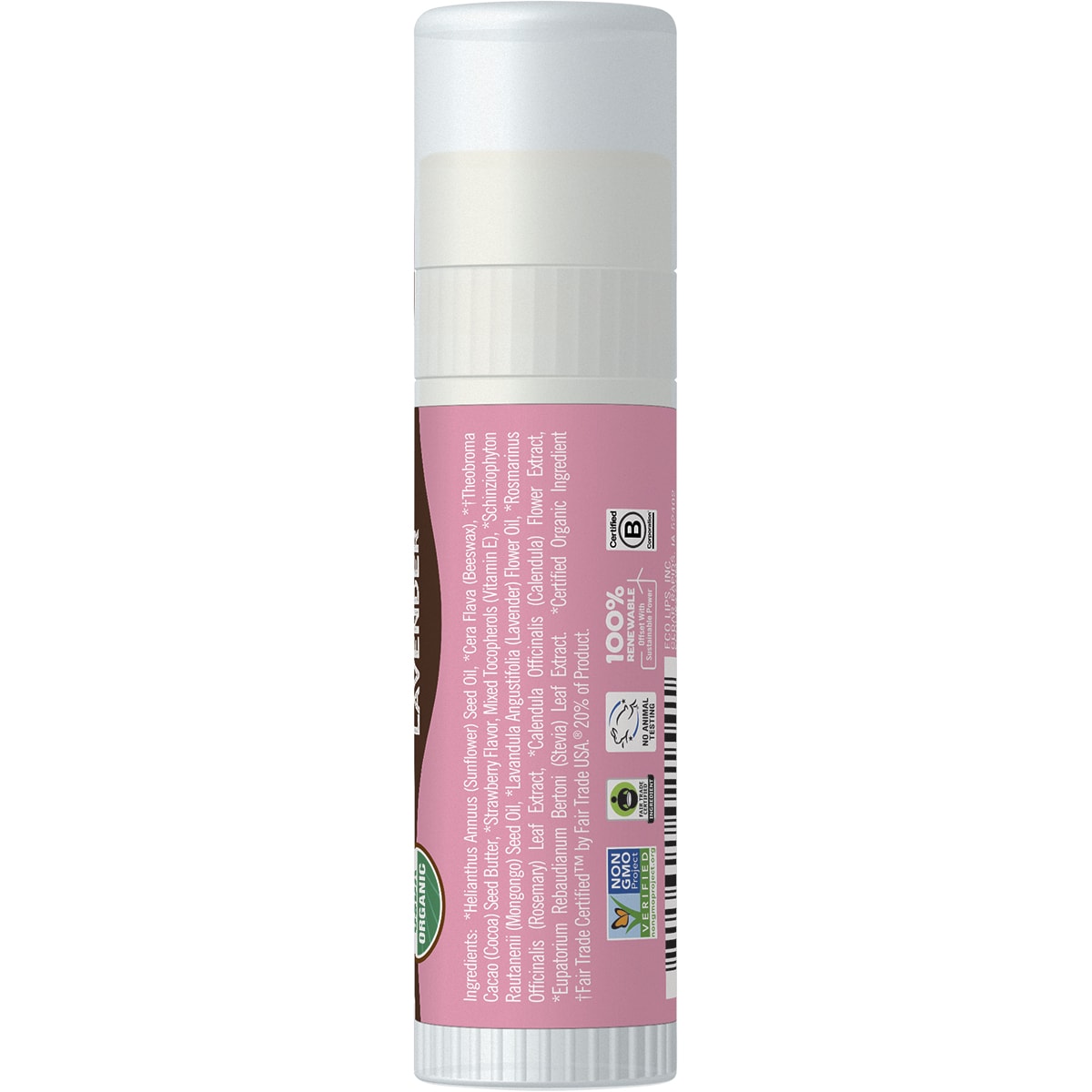 ECO LIPS Lip Balm Display Mongo Kiss Strawberry Lavender 15 x 7g