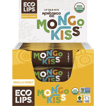 ECO LIPS Lip Balm Display Mongo Kiss Vanilla Honey 15 x 7g