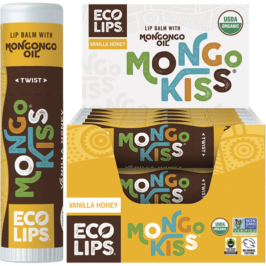 ECO LIPS Lip Balm Display Mongo Kiss Vanilla Honey 15 x 7g