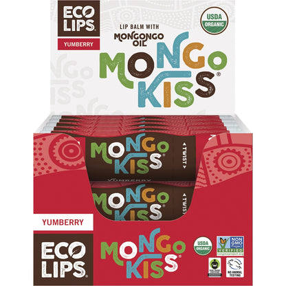 ECO LIPS Lip Balm Display Mongo Kiss Yumberry 15 x 7g