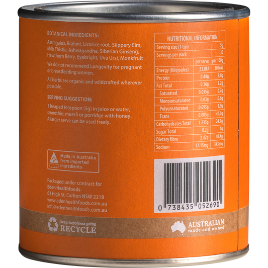 Eden Healthfoods Longevity Whole Body Tonic