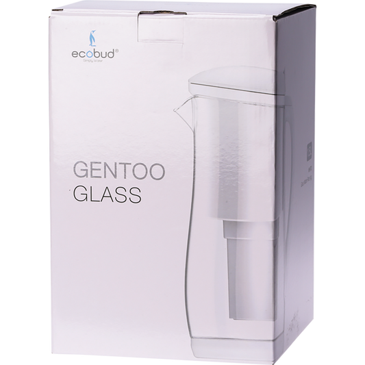 Ecobud Gentoo Glass Water Filter Jug White