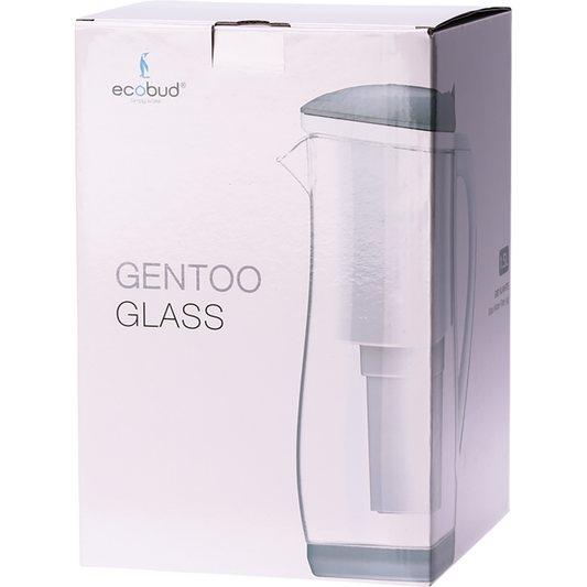 Ecobud Gentoo Glass Water Filter Jug Grey & White