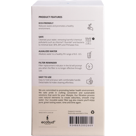 Ecobud Gentoo Plastic Water Filter Jug White