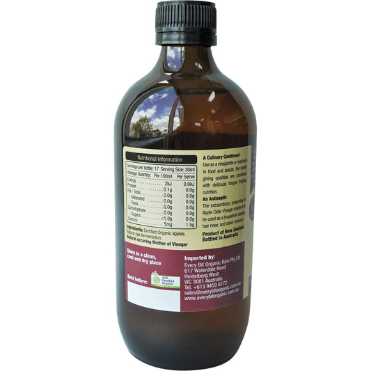 EVERY BIT ORGANIC Apple Cider Vinegar With The Mother 6 x 500ml