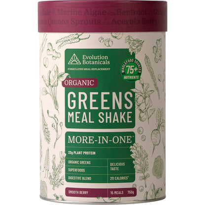 EVOLUTION BOTANICALS Organic Greens Meal Shake Smooth Berry 1 x 750g