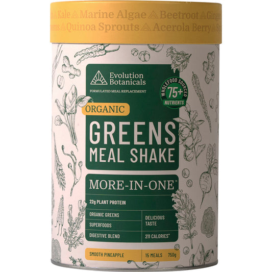 EVOLUTION BOTANICALS Organic Greens Meal Shake Smooth Pineapple 1 x 750g