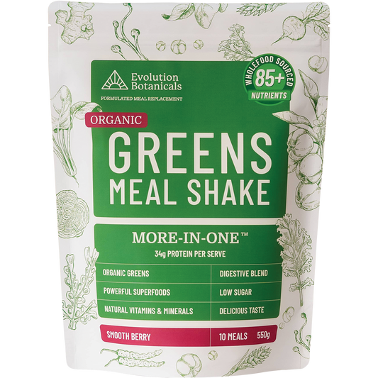 Evolution Botanicals Organic Greens Meal Shake Smooth Berry