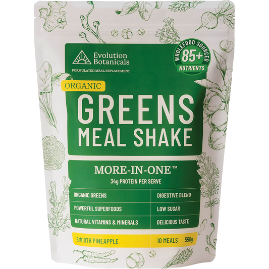 Evolution Botanicals Organic Greens Meal Shake Smooth Pineapple