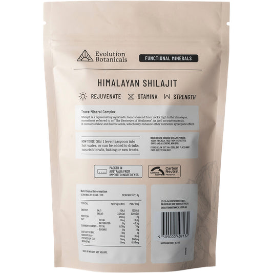 EVOLUTION BOTANICALS Himalayan Shilajit Trace Mineral Complex 1 x 200g