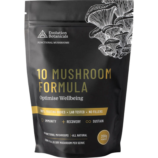 EVOLUTION BOTANICALS 10 Mushroom Formula Optimise Wellbeing 1 x 200g