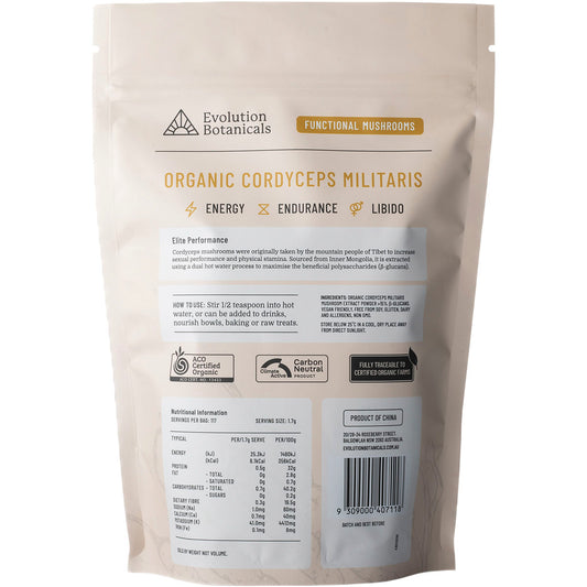 EVOLUTION BOTANICALS Organic Cordyceps Militaris Elite Performance 1 x 200g